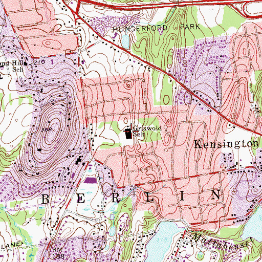 Topographic Map of Mary E Griswold School, CT