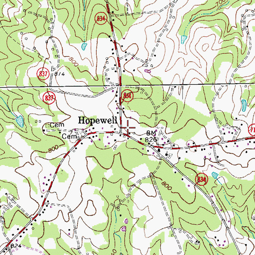 Topographic Map of Dry Fork Volunteer Fire Department, VA