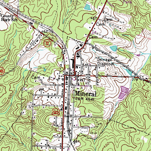 Topographic Map of Mineral Volunteer Fire Department Company 2, VA