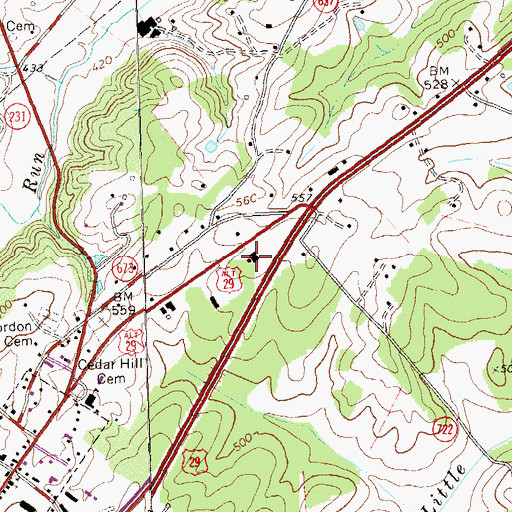 Topographic Map of Madison County Volunteer Fire Company, VA