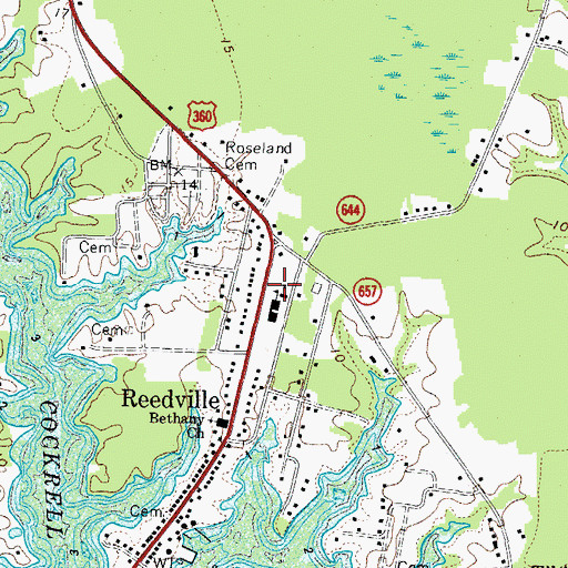 Topographic Map of Fairfields Volunteer Fire Department, VA