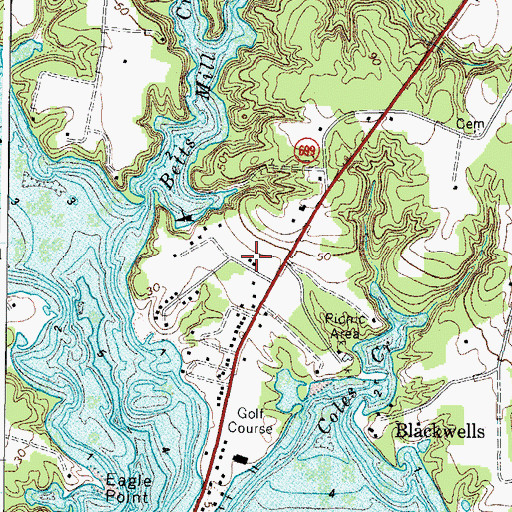 Topographic Map of Fairfields Volunteer Fire Department - Glebe Point Fire House, VA