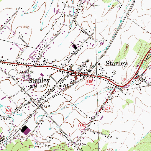 Topographic Map of Stanley Volunteer Fire Department, VA