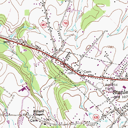 Topographic Map of Stanley Volunteer Rescue Squad, VA