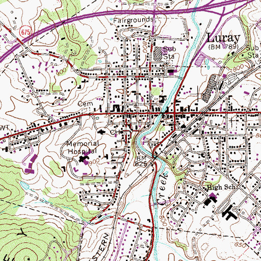 Topographic Map of Page County Sheriffs Office, VA