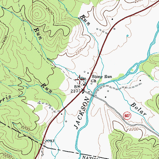 Topographic Map of Bolar Volunteer Fire Department, VA