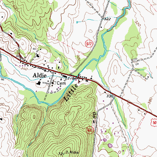 Topographic Map of Loudoun County Fire and Rescue Aldie Volunteer Fire Department Station 7, VA