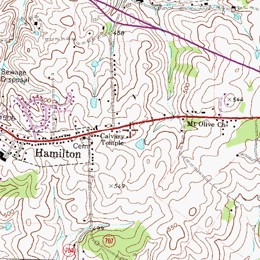 Topographic Map of Hamilton Volunteer Fire Department Company 5, VA