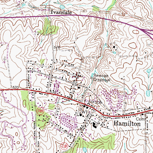 Topographic Map of Hamilton Volunteer Rescue Squad Company 17, VA