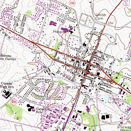 Topographic Map of Leesburg Fire Company Station 1, VA