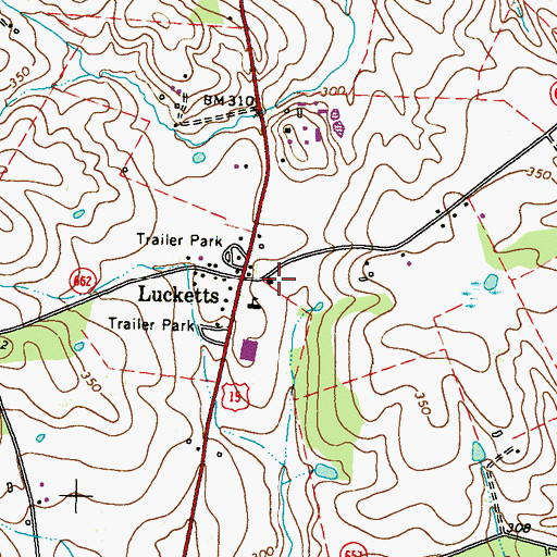 Topographic Map of Lucketts Volunteer Fire Department Company 10, VA