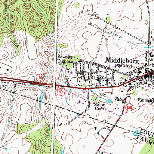 Topographic Map of Loudoun County Fire and Rescue Middleburg Volunteer Fire and Rescue Company 3, VA