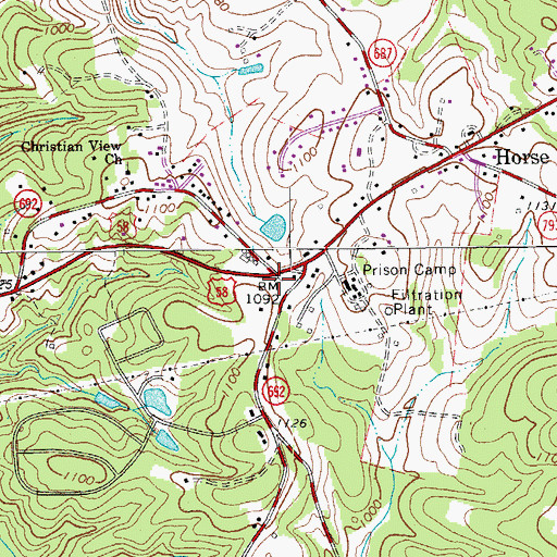 Topographic Map of Horsepasture Volunteer Rescue Squad, VA