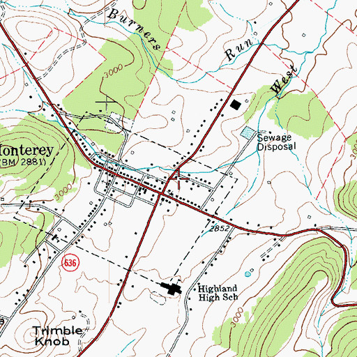 Topographic Map of Highland County Volunteer Fire Department, VA