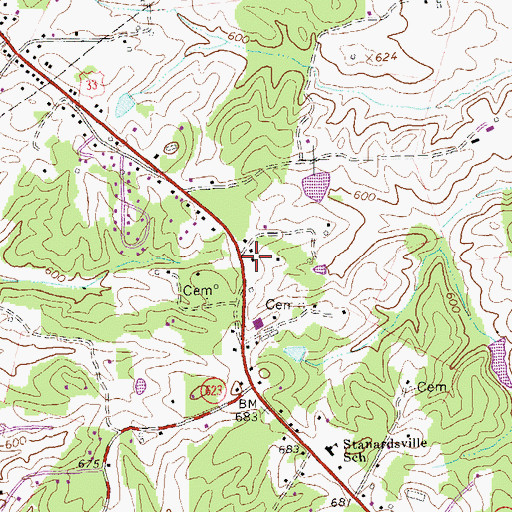 Topographic Map of Greene County Rescue Squad, VA