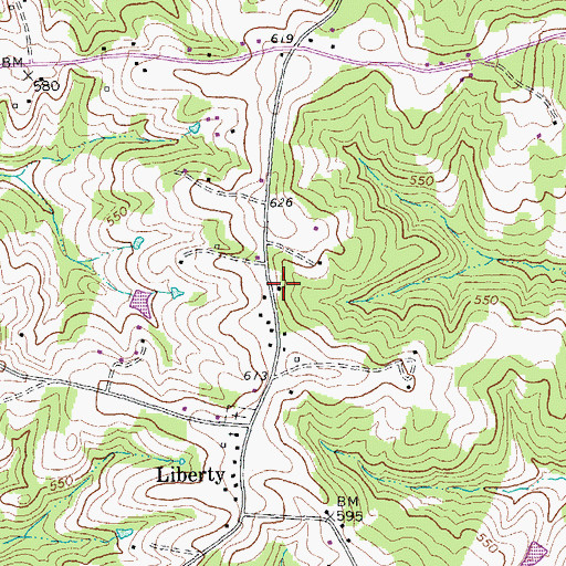 Topographic Map of Liberty Volunteer Fire Department, VA