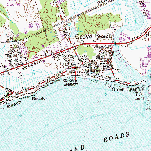 Topographic Map of Grove Beach, CT