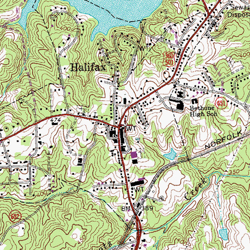 Topographic Map of Halifax Police Department, VA