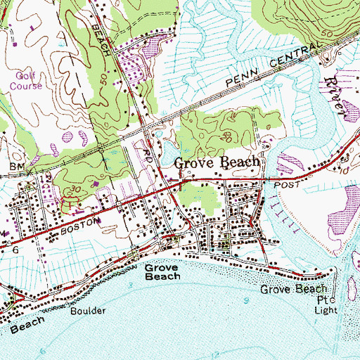 Topographic Map of Grove Beach, CT