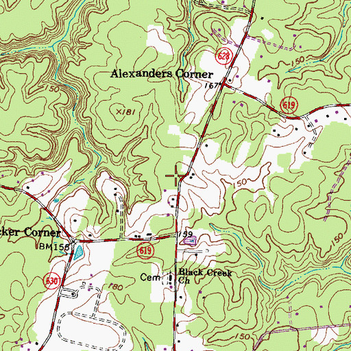 Topographic Map of Hanover County Fire - EMS Company 12 - Black Creek Volunteer Fire Station, VA