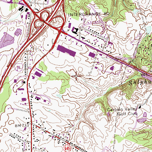 Topographic Map of Frederick County Fire and Rescue Department Station 21 - Millwood Volunteer Fire and Rescue, VA