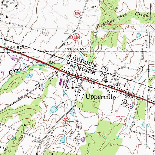 Topographic Map of Upperville Volunteer Fire Company 5, VA