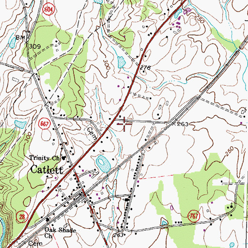 Topographic Map of Catlett Volunteer Fire and Rescue Company, VA
