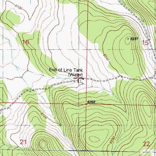 Topographic Map of End of Line Tank, AZ