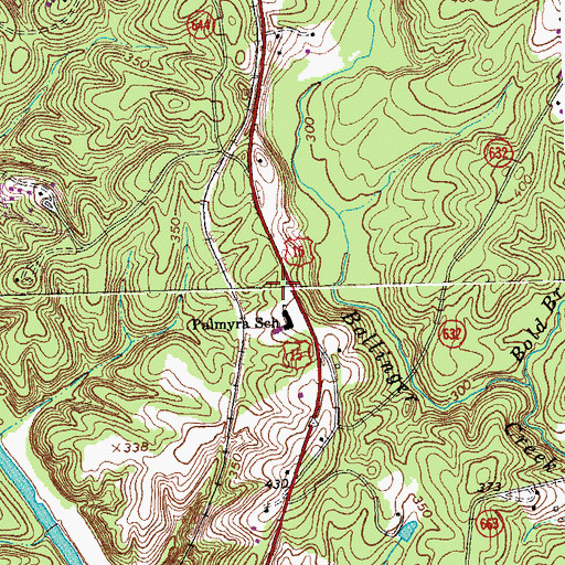 Topographic Map of Palmyra Volunteer Fire Department, VA