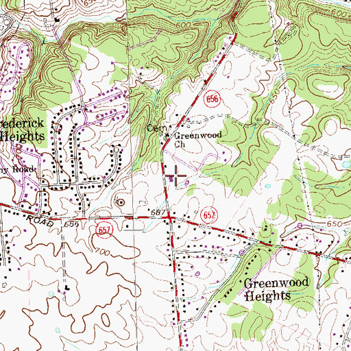 Topographic Map of Frederick County Fire and Rescue Department Station 18 - Greenwood Volunteer Fire and Rescue, VA