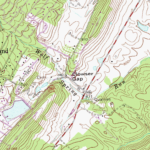 Topographic Map of Frederick County Fire and Rescue Department Station 19 - North Mountain Volunteer Fire and Rescue, VA