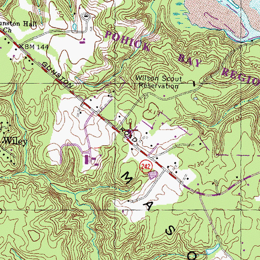 Topographic Map of Fairfax County Fire and Rescue Department Station 20 Gunston, VA