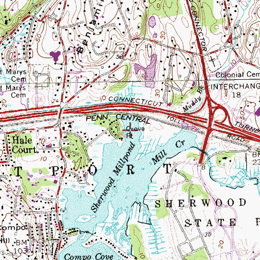 Topographic Map of Grove Point, CT