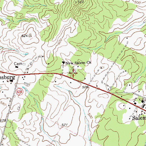 Topographic Map of Salem Volunteer Department, VA