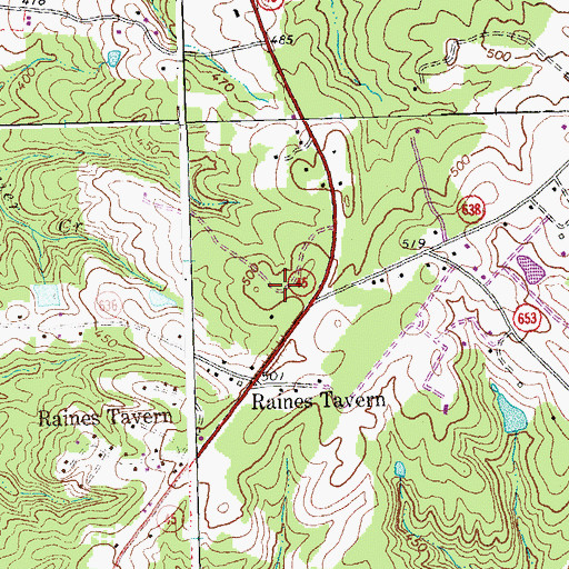 Topographic Map of Randolph District Volunteer Fire Department, VA