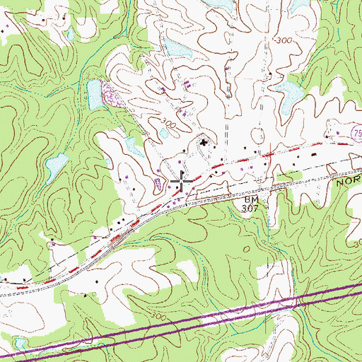 Topographic Map of Ford Volunteer Fire Department Station 2, VA