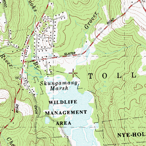 Topographic Map of Grover Brook, CT