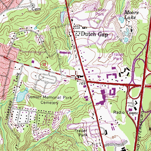 Topographic Map of Dutch Gap Station Number 14, VA