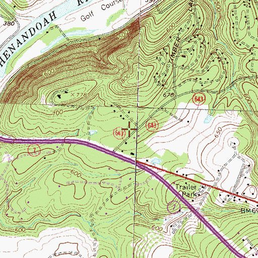 Topographic Map of Blue Ridge Volunteer Fire and Rescue Company 8, VA