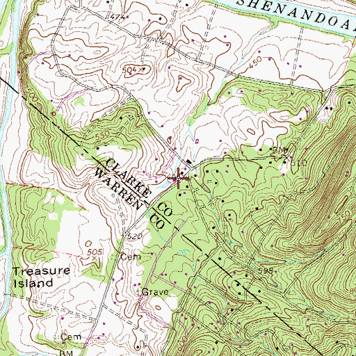 Topographic Map of Shenandoah Farms Volunteer Fire Department and Rescue Squad, VA
