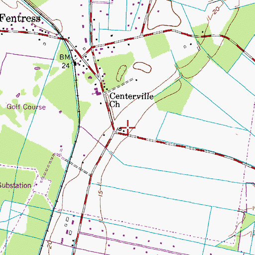 Topographic Map of Chesapeake Fire Department Station 6 Fentress, VA