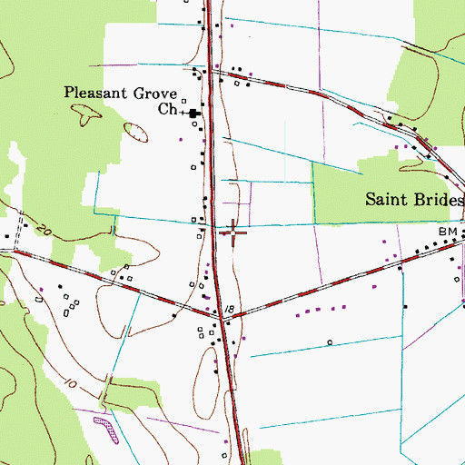 Topographic Map of Chesapeake Fire Department Station 7 Saint Brides, VA