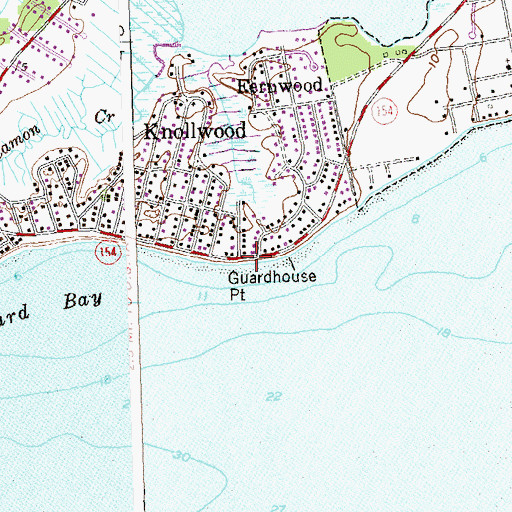 Topographic Map of Guardhouse Point, CT