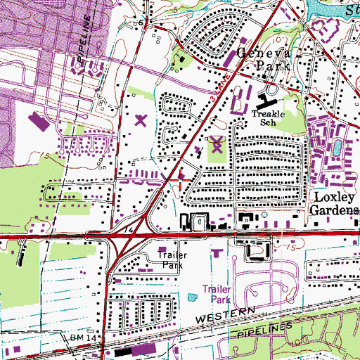 Topographic Map of Chesapeake Police Department Third Precinct - Deep Creek, VA