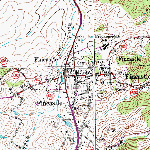 Topographic Map of Botetourt County Sheriffs Office, VA