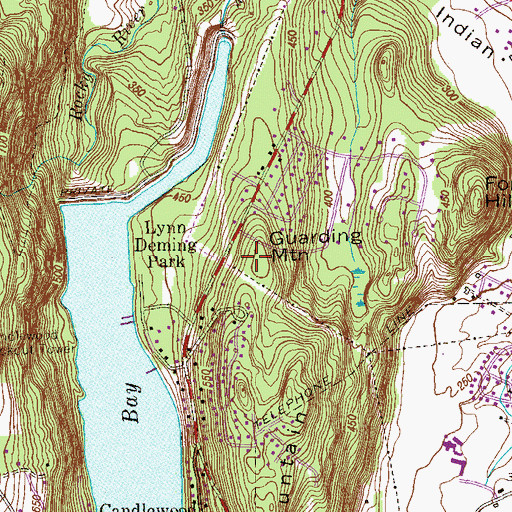 Topographic Map of Guarding Mountain, CT
