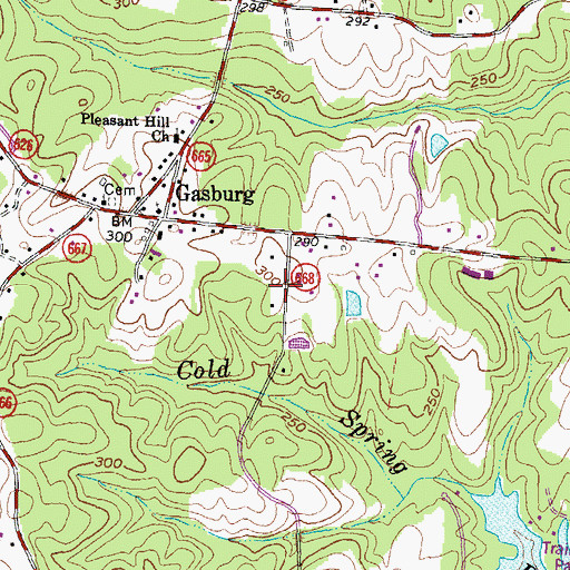 Topographic Map of Gasburg Volunteer Fire Department, VA