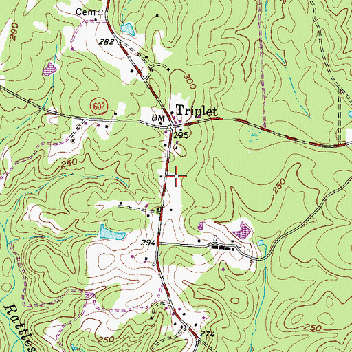 Topographic Map of Triplet Volunteer Fire Department, VA
