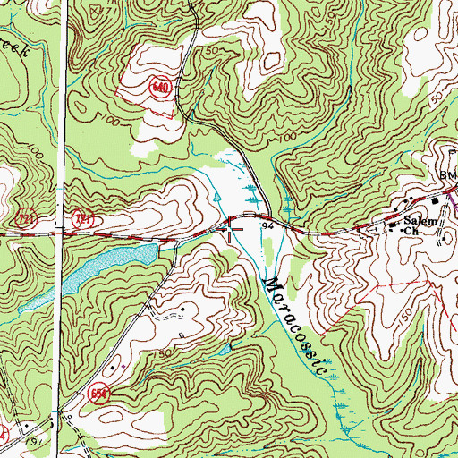 Topographic Map of Caroline County Fire and Rescue / Sparta Volunteer Fire Department Company 4, VA