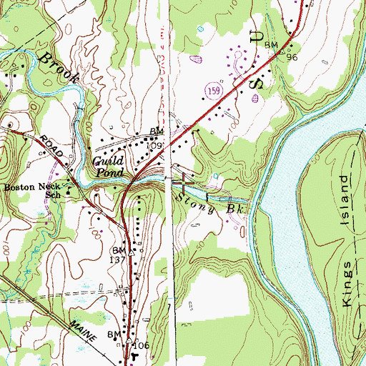 Topographic Map of Guild Pond, CT